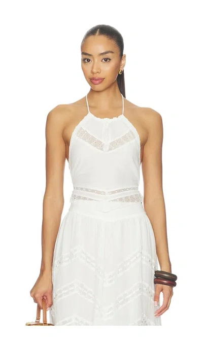 For Love & Lemons Lou Scarf Top In White