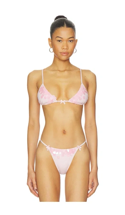 For Love & Lemons Louise Bikini Top In Pink