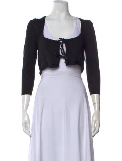 Pre-owned For Love & Lemons Open Front Sweater In Black