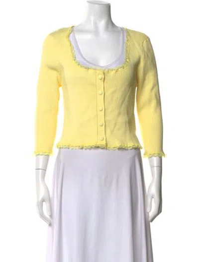 Pre-owned For Love & Lemons Open Front Sweater W/ Tags In Yellow