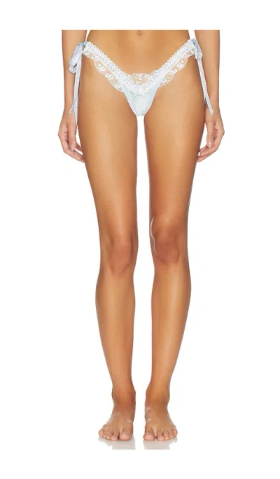 For Love & Lemons Pinkaboo Thong Panty In Baby Blue