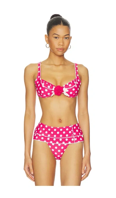 For Love & Lemons Suki Bikini Top In Pink