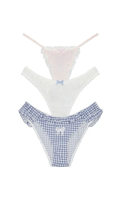 For Love & Lemons Summer Picnic Panty Pack In White