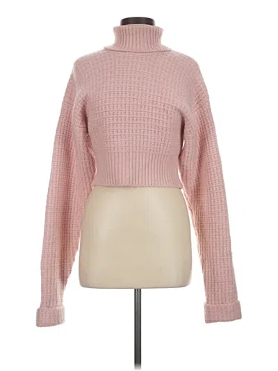 Pre-owned For Love & Lemons Turtleneck Sweater In Pink