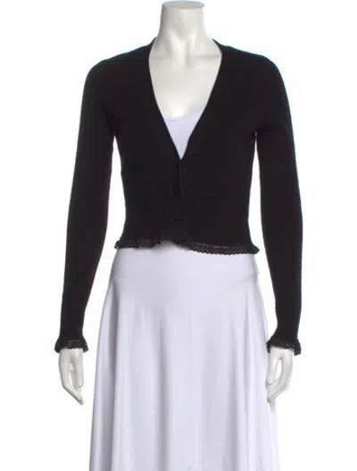 Pre-owned For Love & Lemons V-neck Sweater In Black