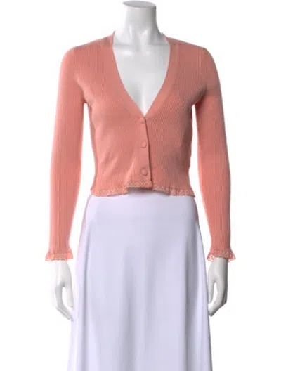 Pre-owned For Love & Lemons V-neck Sweater In Pink