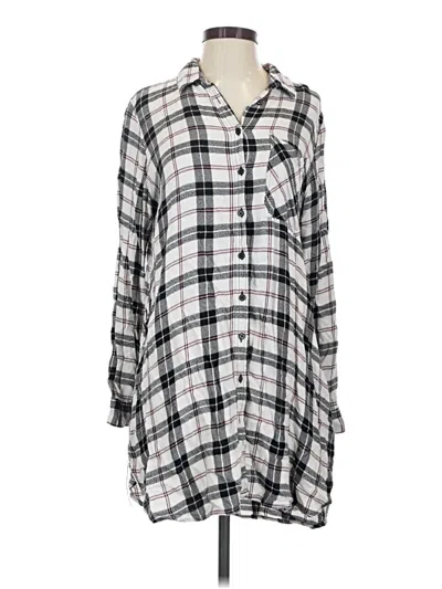 Pre-owned Forever 21 3/4 Sleeve Button Down Shirt In Silver
