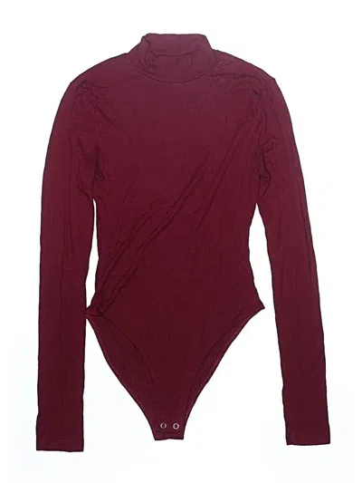 Pre-owned Forever 21 Bodysuit In Burgundy