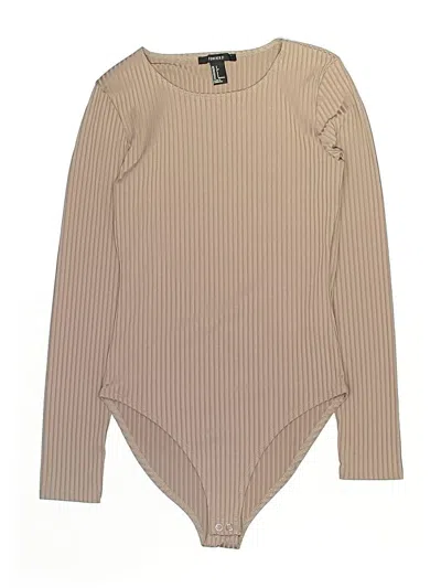 Pre-owned Forever 21 Bodysuit In Tan
