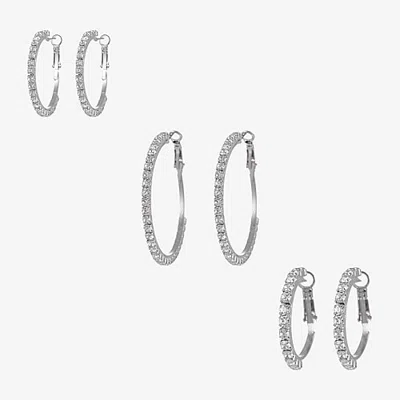 Forever 21 Womens Round 3 Pair Earring Set In Silver