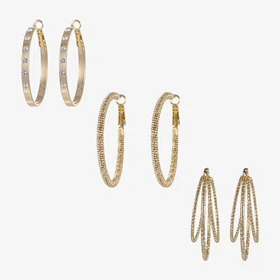 Forever 21 Womens Round 3 Pair Earring Set In Yellow