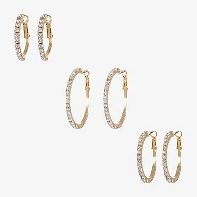 Forever 21 Womens Round 3 Pair Earring Set In Yellow