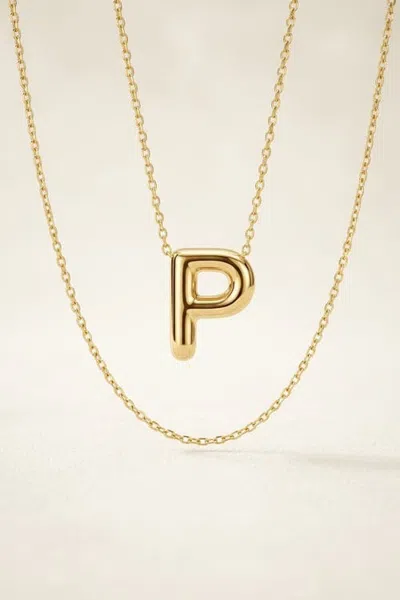 Forever & Always 14k Gold Letter Initial Pendant Necklace In Letter P