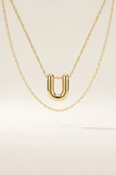 Forever & Always 14k Gold Letter Initial Pendant Necklace In Letter U