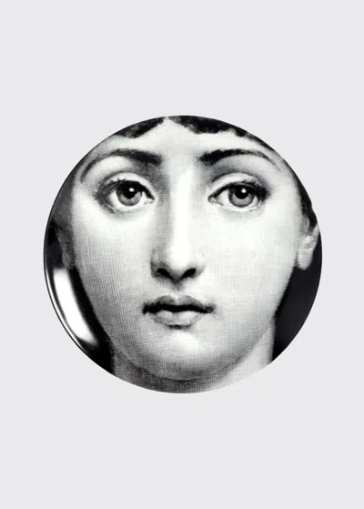 Fornasetti Tema E Variazioni N. 1 Normal Face Wall Plate In Black/white