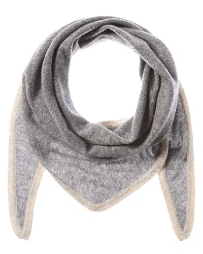 Forte Cashmere Triangle Cashmere Scarf In Grey