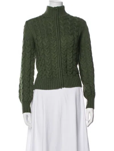 Pre-owned Forte Cashmere Wool Patterned Jacket In Green