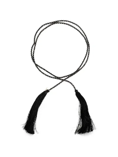 Forte Forte Braided Crystal-embellished Belt In Animal Print