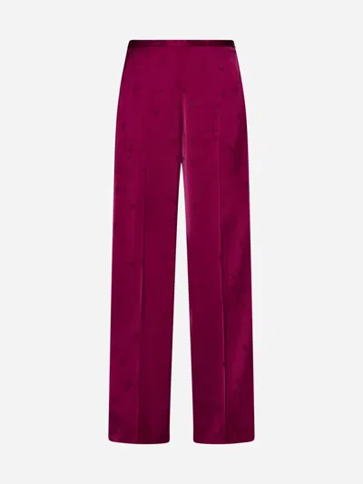 Forte Forte Etoile Viscose Palazzo Trouser In Ruby