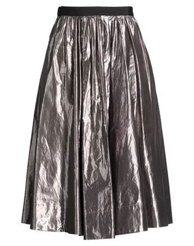 Forte Forte Forte_forte Woman Midi Skirt Gunmetal Size 3 Cotton, Polyester In Gray