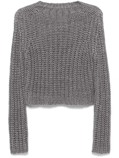 Forte Forte Grey Silk Cashmere Mohair Sweater In Gray