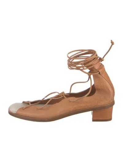 Pre-owned Forte Forte Leather Flats In Brown/neutrals