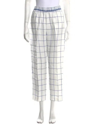 Pre-owned Forte Forte Linen Straight Leg Pants In White