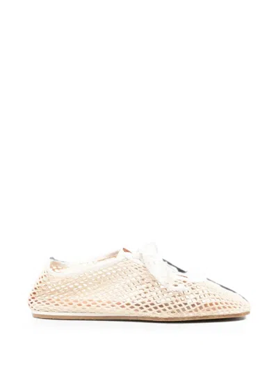 Forte Forte Mesh-knit Lace-up Cotton Sneakers In White