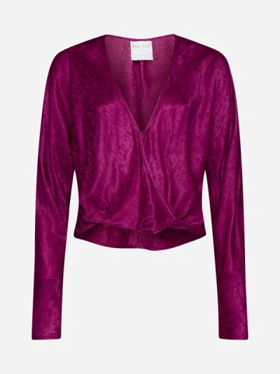 Forte Forte Microdamier Silk-blend Blouse In Majestic