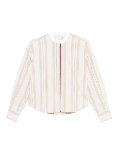 Forte Forte Striped Cotton Grandfather Shirt Ve In Rose