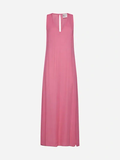 Forte Forte Viscose Georgette Long Dress In Pink