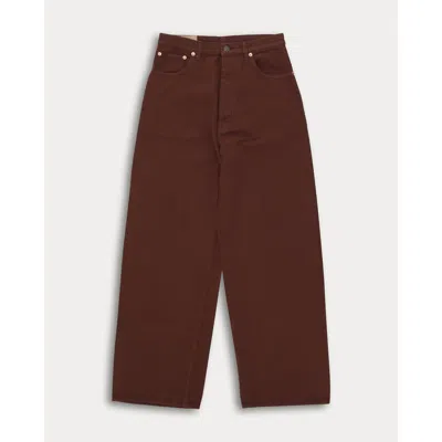 Fortela Jaron Wide Leg Wool Trousers In Brown