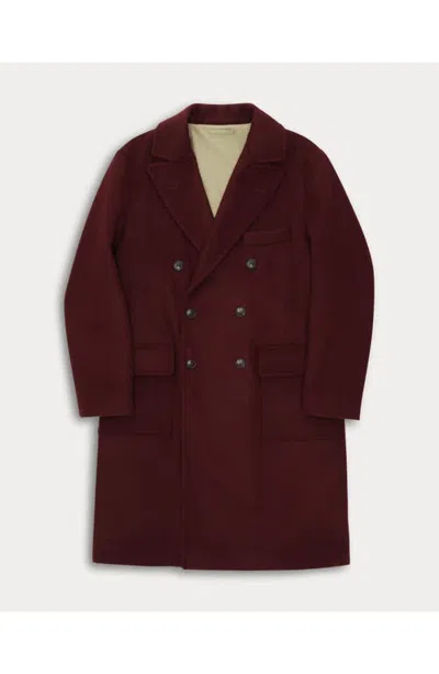 Fortela Serwilliam Double-breasted Wool Coat In Red