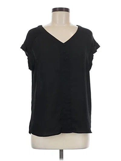 Pre-owned Fortune + Ivy Short Sleeve Blouse In Black