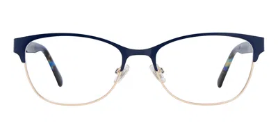Fossil Fos 7225/g Asian Fit Fll Women's Glasses Blue Size 53 - Free Lenses - Blue Light Block Available In Matte Blue,gold