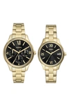 Fossil His & Hers Three-hand Quartz Set Of 2 Bracelet Watches In Gold
