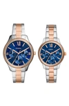 Fossil His & Hers Three-hand Quartz Set Of 2 Bracelet Watches In Silver