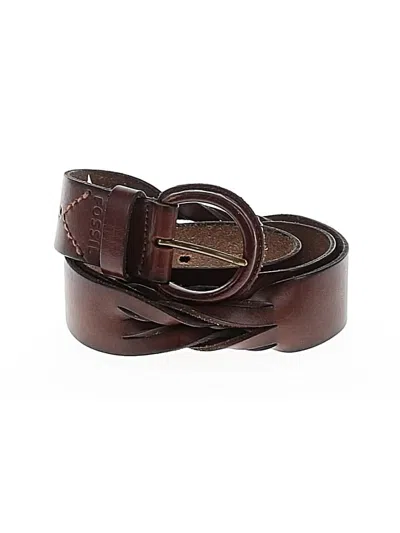 Pre-owned Fossil Leather Belt In Brown