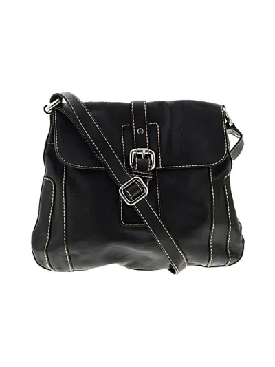 Pre-owned Fossil Leather Crossbody Bag In Black