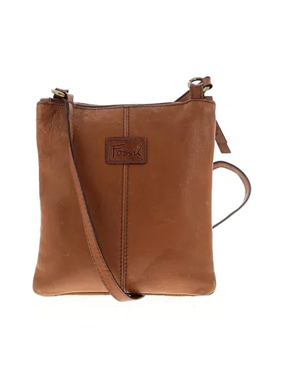 Pre-owned Fossil Leather Crossbody Bag In Brown