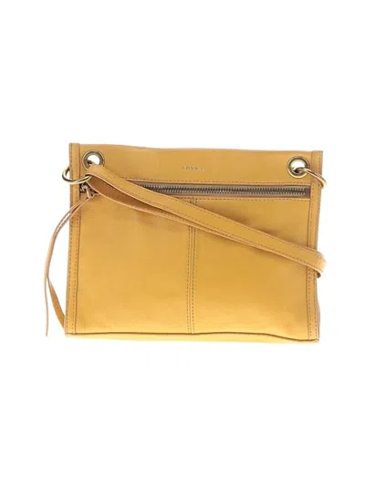 Pre-owned Fossil Leather Crossbody Bag In Yellow