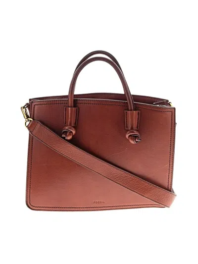 Pre-owned Fossil Leather Satchel In Brown