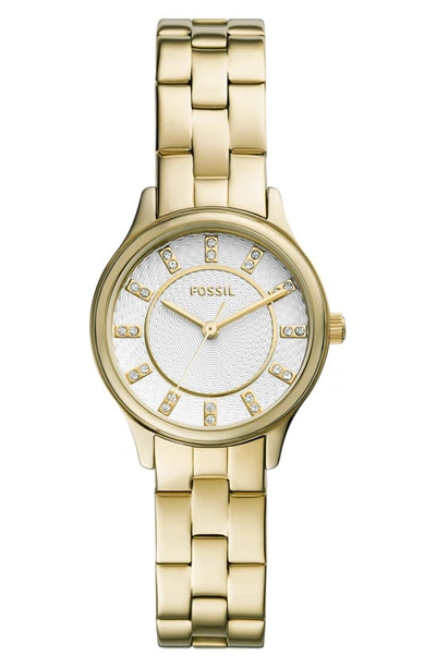 Fossil Modern Sophisticate Cz Dial Bracelet Watch, 30mm In Gold