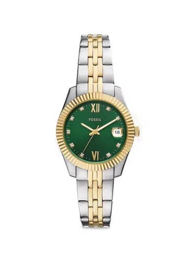 Fossil Scarlette Fluted Bezel 33mm Watch In Metallic