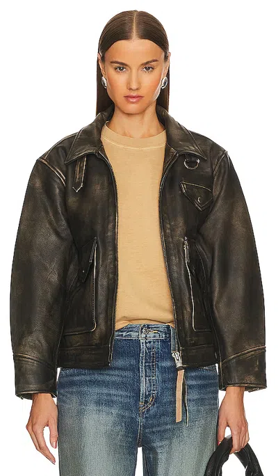 Found Leather Pocket Jacket In Black