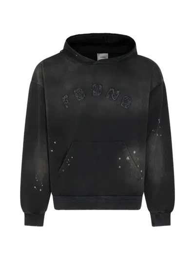 Found Logo-patch Paint-splatter Hoodie In Black