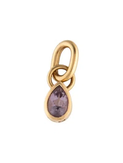 Pre-owned Foundrae 18k Amethyst Forever & Always Pear Pendant In Multicolor