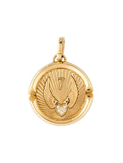 Pre-owned Foundrae 18k Diamond Beloved With Wings We Fly Pendant In Multicolor