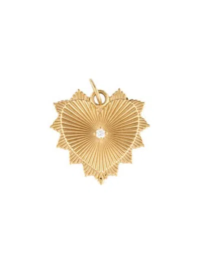 Pre-owned Foundrae 18k Diamond Heart Love Token Medallion Pendant In Multicolor