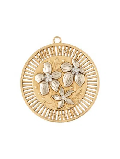 Pre-owned Foundrae 18k Diamond Resilience Blossoms Pendant, 1" In Multicolor